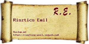 Risztics Emil névjegykártya