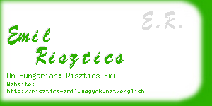 emil risztics business card